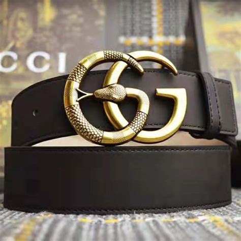 Gucci leather belt with snake